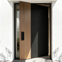 P-001 Aluminum Pivot Doors | Flame Retardant | Customized Size | Luxury Villa Entry