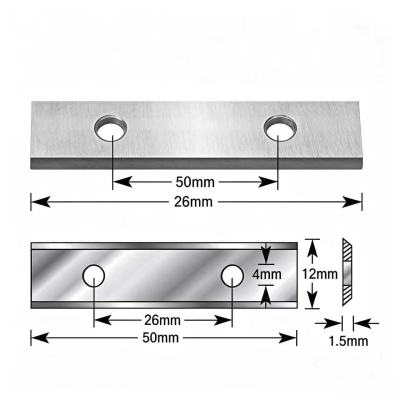 Tungsten Carbide Woodworking Cutting Blade 50*12*1.5 with 2 Holes
