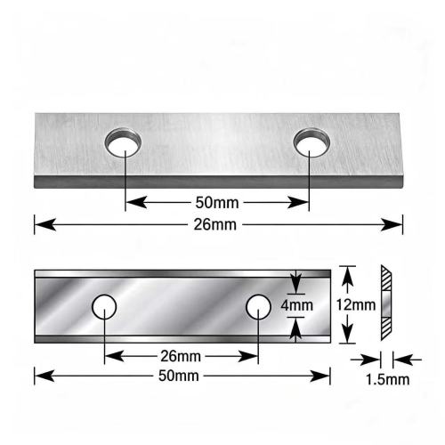 Tungsten Carbide Woodworking Cutting Blade 50*12*1.5 with 2 Holes