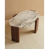 Custom Hotel Oval Marble Coffee Table with Walnut Veneer Base | Hospitality Furniture Manufacturer