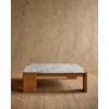 Custom Square Marble Coffee Table with Wood Base | Custom Hotel Furniture Manufacturer
