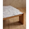 Custom Square Marble Coffee Table with Wood Base | Custom Hotel Furniture Manufacturer