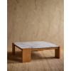 Custom Square Marble Coffee Table with Wood Base | Custom Hotel Furniture Manufacturer