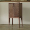 Custom Walnut-Tone Tall Storage Cabinet with Tapered Legs | OEM/ODM Manufacturer