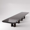Custom Marble Top Dining Table with Walnut Grain Pedestals | PALMWELL Hotel Furniture Manufacturer