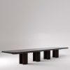 Custom Marble Top Dining Table with Walnut Grain Pedestals | PALMWELL Hotel Furniture Manufacturer