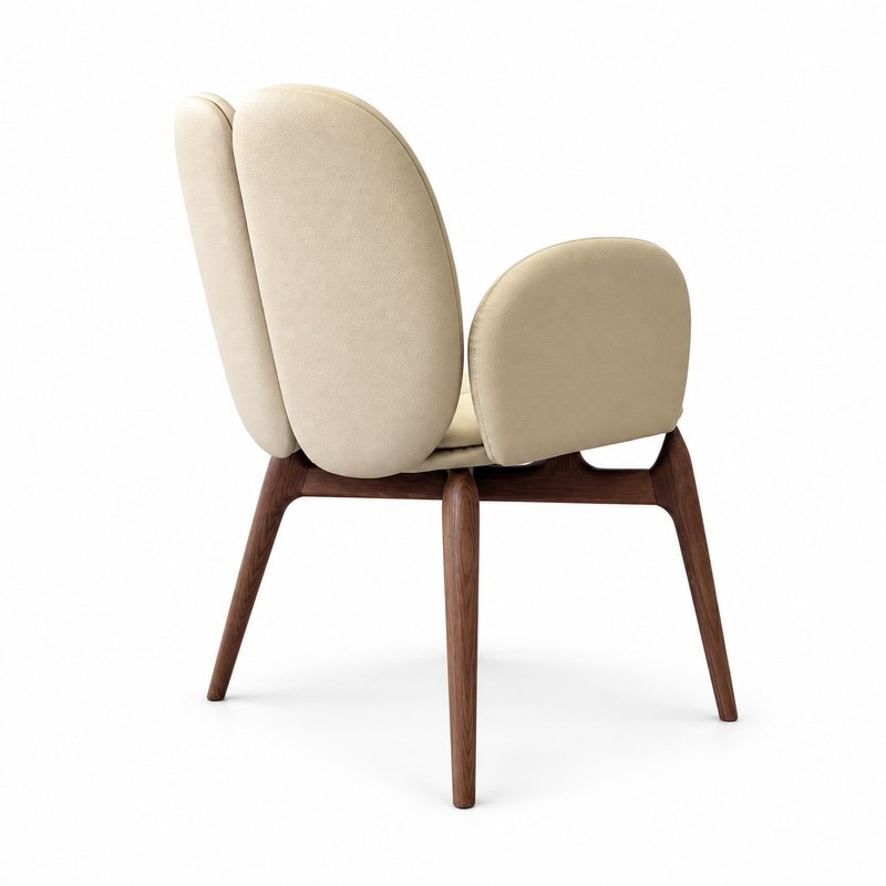 Sculptural Two-Seat Upholstered Hotel Lounge Chair with Split Back - view 6