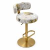 Custom Upholstered Hotel Bar Stool with Gold Metal Pedestal | OEM/ODM Manufacturer