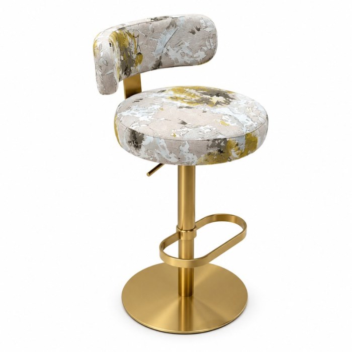 Custom Upholstered Hotel Bar Stool with Gold Metal Pedestal | OEM/ODM Manufacturer