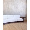 Custom Curved Hotel Suite Sofa with Sculptural Wood Arms | OEM/ODM Manufacturer
