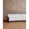 Custom Curved Hotel Suite Sofa with Sculptural Wood Arms | OEM/ODM Manufacturer
