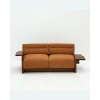 Custom Two-Seater Hotel Sofa with Sculpted Wood Arms | OEM/ODM Manufacturer