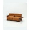 Custom Two-Seater Hotel Sofa with Sculpted Wood Arms | OEM/ODM Manufacturer