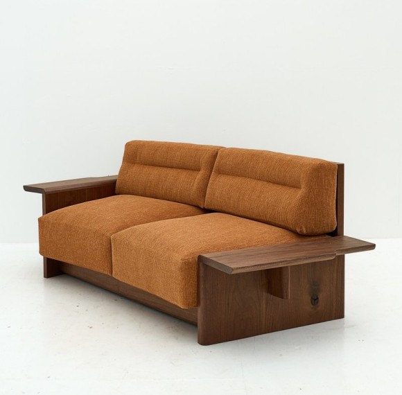 Custom Two-Seater Hotel Sofa | Wood Arms Hospitality Sofa Manufacturer | OEM/ODM Hotel Sofa Manufacturer