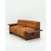 Custom Two-Seater Hotel Sofa with Sculpted Wood Arms | OEM/ODM Manufacturer