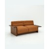 Custom Two-Seater Hotel Sofa with Sculpted Wood Arms | OEM/ODM Manufacturer