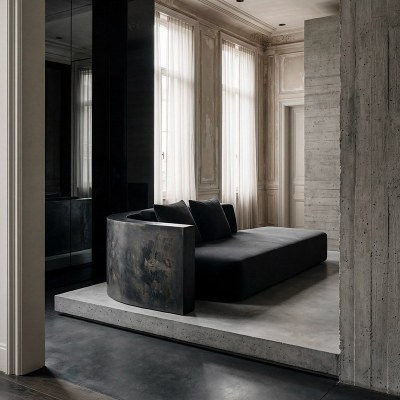 Custom Sculptural Marble Chaise Lounge for Luxury Hotels & Villas