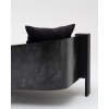 Custom Asymmetrical Black Upholstered Hotel Lounge Sofa with Marble Base