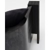 Custom Asymmetrical Black Upholstered Hotel Lounge Sofa with Marble Base