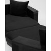 Custom Asymmetrical Black Upholstered Hotel Lounge Sofa with Marble Base