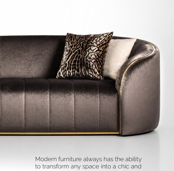 Custom Hotel Suite Sofa with Curved Arms & Channel Upholstery | OEM/ODM Manufacturer