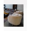 Custom Hotel Suite Sofa with Curved Arms & Channel Upholstery | OEM/ODM Manufacturer