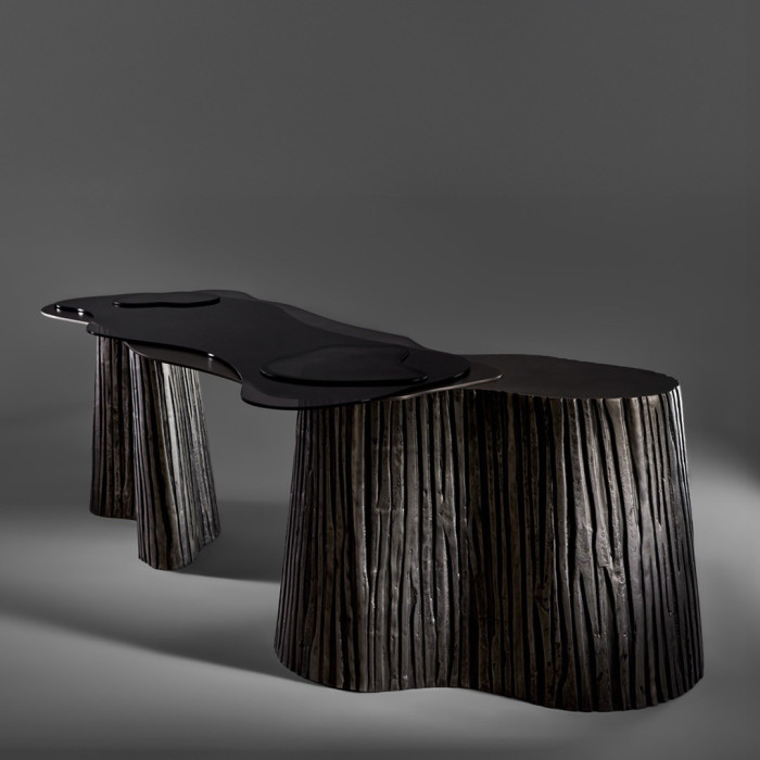 Custom Sculptural Hotel Lobby Tables with Glass & Cast-Metal Bases | OEM/ODM Manufacturer