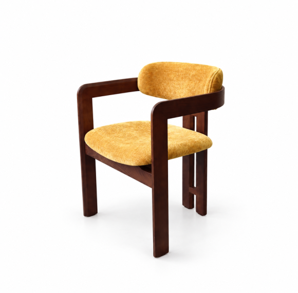 Custom Upholstered Hotel Armchair | Hotel Armchair Manufacturer | Wood-Grain Frame Chair