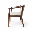 Custom Upholstered Hotel Armchair, Sculpted Curved Wood Arms | OEM/ODM Manufacturer