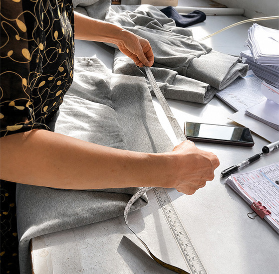 Garment sample measurements reviewed during apparel product development at MinCharm
