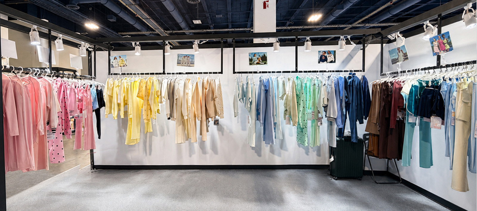 Apparel samples displayed for ODM product development at MinCharm