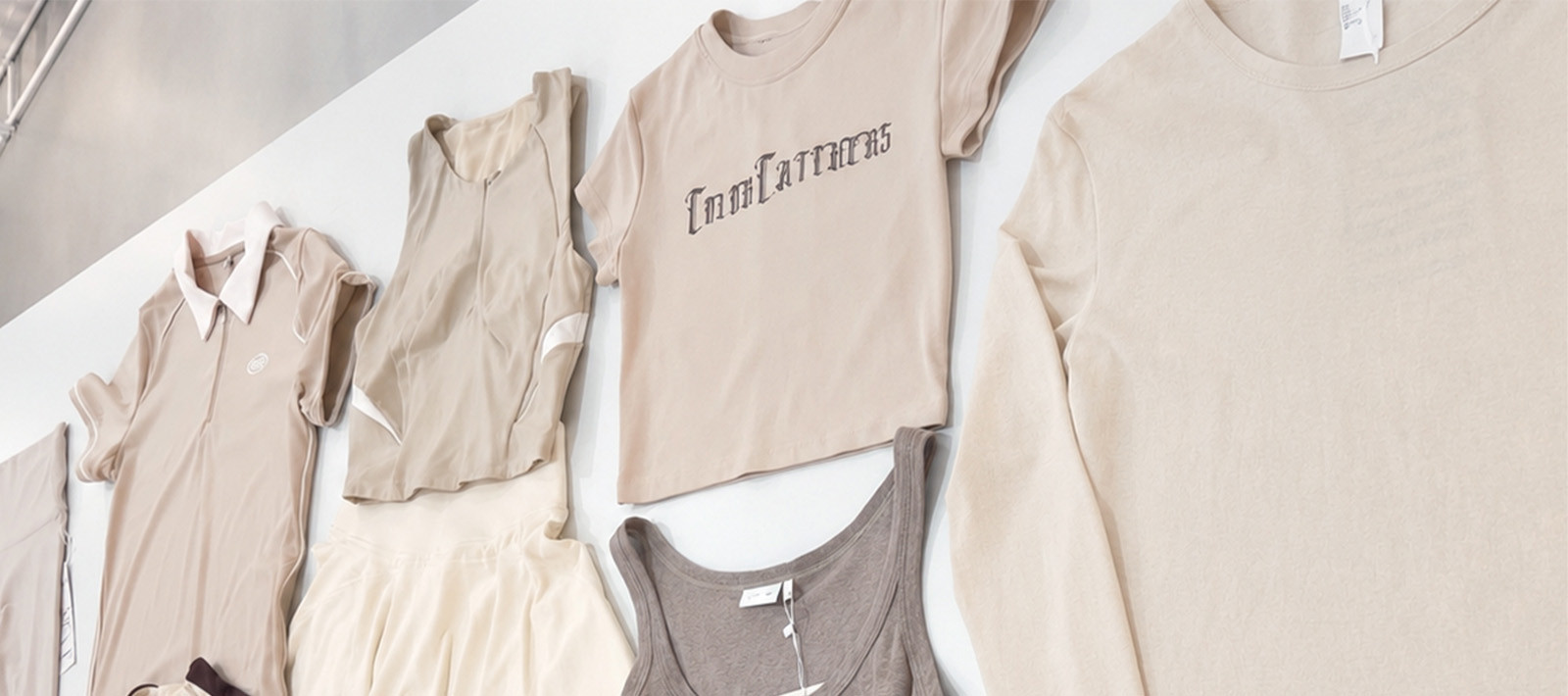 Apparel samples prepared for private label product development at MinCharm