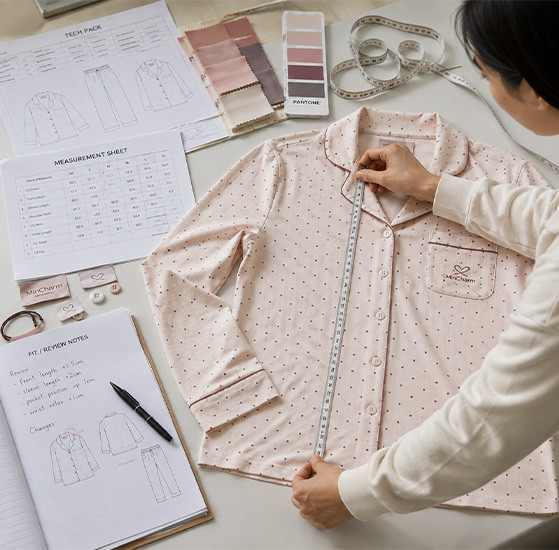 Garment sample measurements reviewed during sample refinement