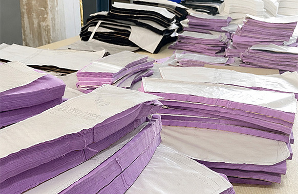 Cut garment pieces prepared for apparel production