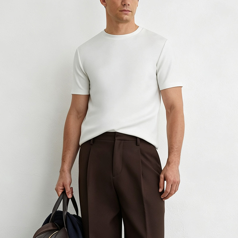 MCD0006 men's polyester spandex T-shirt styled view