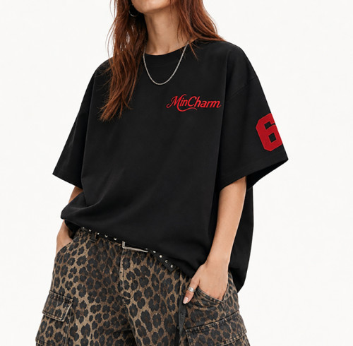 Custom Women's Oversized Embroidered Cotton T-Shirt