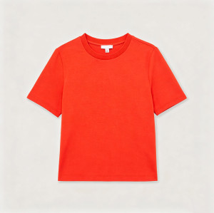 Custom Women's Stretch Ribbed Crew Neck T-Shirt for Activewear & Casual Brands