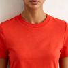 Custom Women's Stretch Ribbed Crew Neck T-Shirt for Activewear & Casual Brands