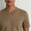 Private Label Women's Ribbed V-Neck Stretch T-Shirt for Casual & Activewear Brands