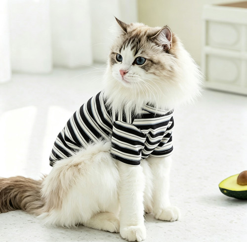 Custom Striped Pet T-Shirt for Private Label Brands