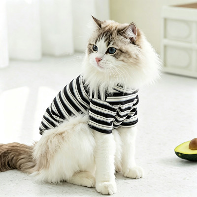 Custom Striped Pet T-Shirt for Private Label Brands