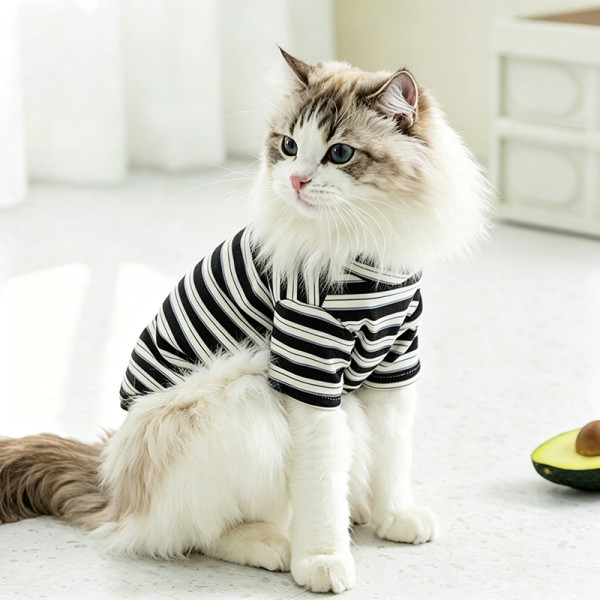 Custom Striped Pet T-Shirt for Private Label Brands