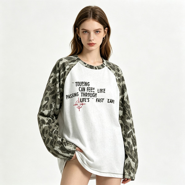 Custom Women's Letter Print Raglan Sweatshirt | Streetwear Manufacturer