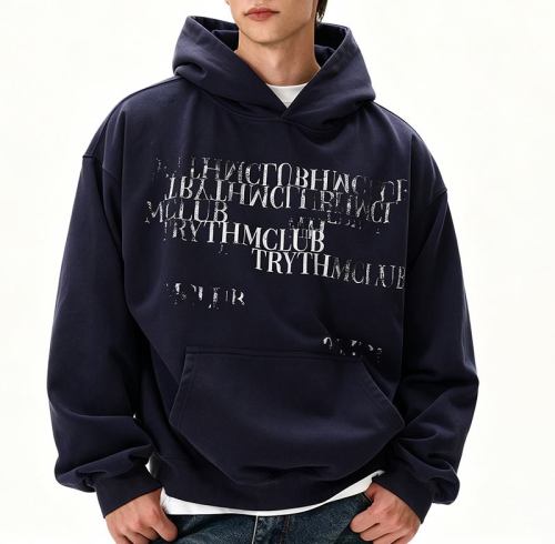 Custom Men's Letter Graphic Pullover Hoodie | Streetwear Manufacturer