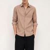 Custom Men's Fine Stripe Button-Up Shirt | Private Label Manufacturer
