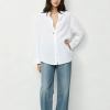 Custom Women's White Relaxed Button-Up Shirt | Private Label Manufacturer