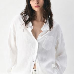 Custom Women's White Relaxed Pocket Shirt | OEM Shirt Manufacturer