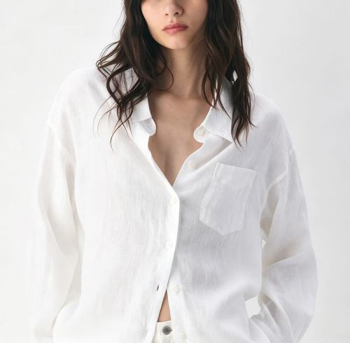 Custom Women's White Relaxed Pocket Shirt | OEM Shirt Manufacturer