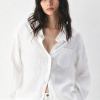 Custom Women's White Relaxed Pocket Shirt | OEM Shirt Manufacturer