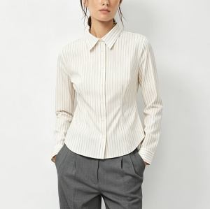 Custom Women's Slim Fit Pinstripe Shirt | OEM Women's Shirt Manufacturer